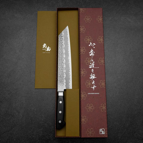 Kiritsuke Blue Super Tsuchime Manche Occidental Noir 210mm-[Musashi]-[Couteaux de cuisine japonais]
