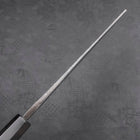 Kiritsuke Blue Steel #2 Kurouchi Damascus Buffalo Ebony Handle 210mm-[Musashi]-[Japanese-Kitchen-Knives]