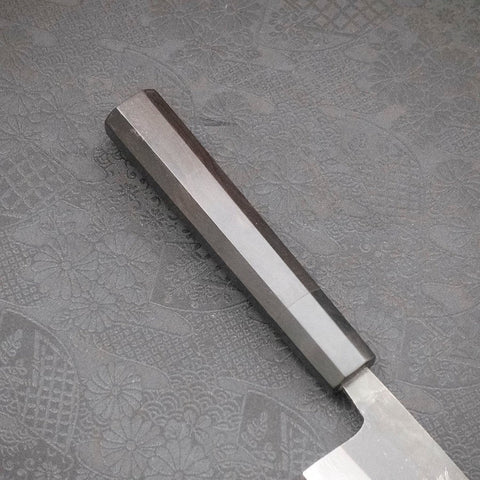 Kiritsuke Blue Steel #2 Kurouchi Damascus Buffalo Ebony Handle 210mm-[Musashi]-[Japanese-Kitchen-Knives]