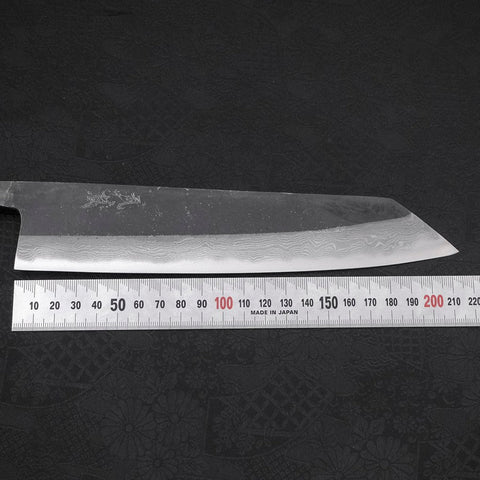 Kiritsuke Blue Steel #2 Kurouchi Damascus Buffalo Ebony Handle 210mm-[Musashi]-[Japanese-Kitchen-Knives]