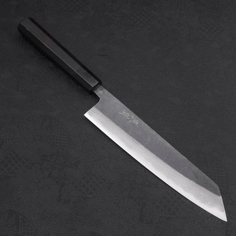 Kiritsuke Blue Steel #2 Kurouchi Damascus Buffalo Ebony Handle 210mm-[Musashi]-[Japanese-Kitchen-Knives]