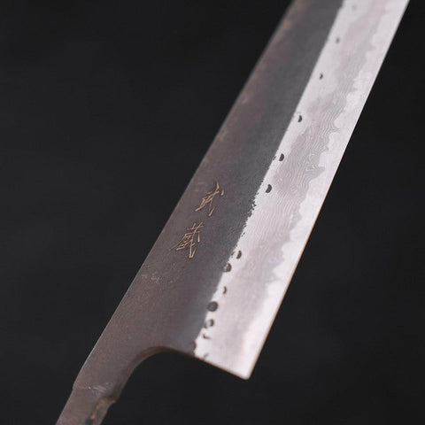 Kiritsuke Blue steel #2 Revêtement Inox Kurouchi Damas 210mm-[Musashi]-[Couteaux de cuisine japonais]