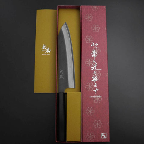Kiritsuke Cobalt Stainless Kurouchi Damas Manche en Buffle et Ébène 210mm-[Musashi]-[Couteaux de cuisine japonais]