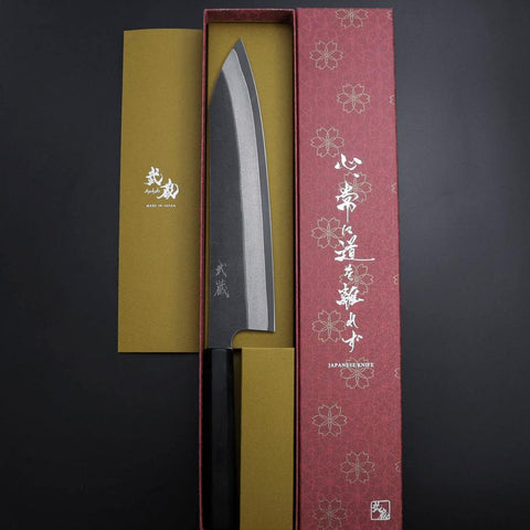 Kiritsuke Cobalt Stainless Kurouchi Damas Manche en Buffle et Ébène 240mm-[Musashi]-[Couteaux de cuisine japonais]