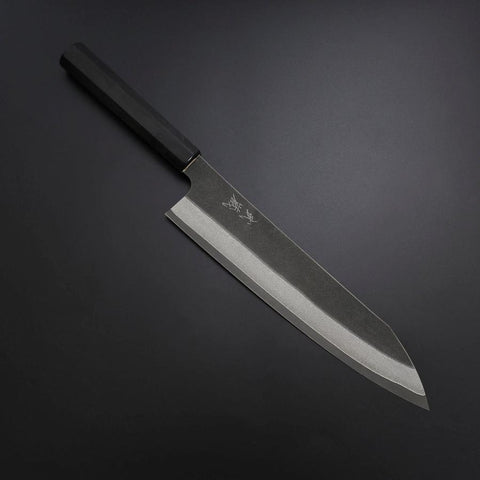 Kiritsuke Cobalt Stainless Kurouchi Damas Manche en Buffle et Ébène 240mm-[Musashi]-[Couteaux de cuisine japonais]