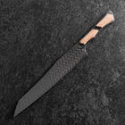 Kiritsuke Couteau à pain VG-10 Miror Damas Manche en Érable 210mm - Noir-[Musashi]-[Couteaux de cuisine japonais]