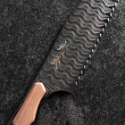 Kiritsuke Couteau à pain VG-10 Miror Damas Manche en Érable 210mm - Noir-[Musashi]-[Couteaux de cuisine japonais]