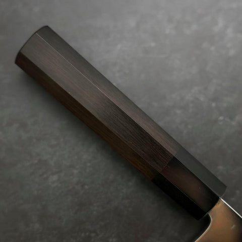 Kiritsuke Deba Honyaki Silver steel #3 Miroir Manche en Buffle et Ébène 180mm-[Musashi]-[Couteaux de cuisine japonais]