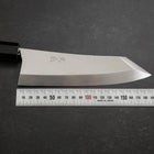 Kiritsuke Deba Honyaki Silver steel #3 Miroir Manche en Buffle et Ébène 180mm-[Musashi]-[Couteaux de cuisine japonais]