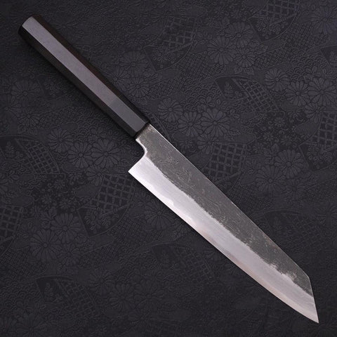 Kiritsuke Gyuto Blue Steel #1 Kurouchi Suminagashi Manche en Buffle et Ébène 200mm-[Musashi]-[Couteaux de cuisine japonais]