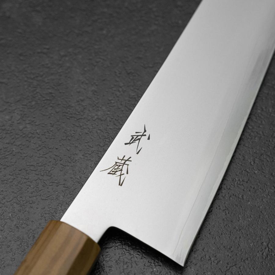 Kiritsuke Gyuto Blue Steel #2 Poli Manche en Olivier 240mm-[Musashi]-[Couteaux de cuisine japonais]
