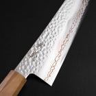 Kiritsuke Gyuto SLD Damas coloré Tsuchime au Nickel Manche en Olivier 210mm Édition limitée-[Musashi]-[Couteaux de cuisine japonais]