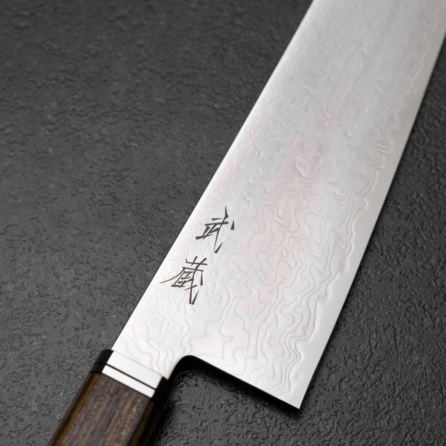 Kiritsuke Gyuto Santoku SG-2 Damas Manche en Ébène Or Occidental 240mm-[Musashi]-[Couteaux de cuisine japonais]