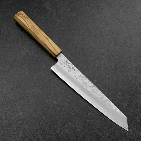 Kiritsuke Gyuto Silver Steel #3 Nashiji Manche en Olivier 205mm-[Musashi]-[Couteaux de cuisine japonais]
