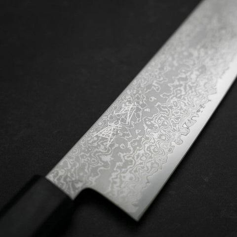 Kiritsuke Gyuto VG-10 Damas Manche Urushi Bleu Foncé 210mm-[Musashi]-[Couteaux de cuisine japonais]
