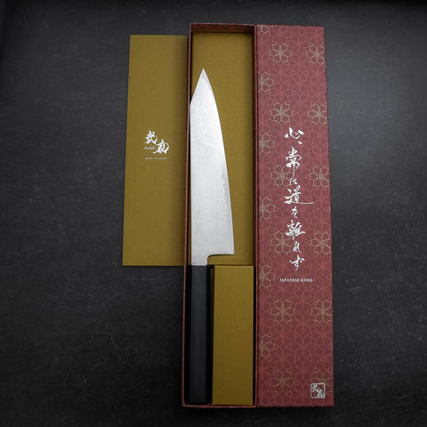 Kiritsuke Gyuto VG-10 Damas Manche Urushi Bleu Foncé 210mm-[Musashi]-[Couteaux de cuisine japonais]