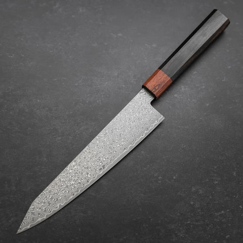 Kiritsuke Gyuto VG-10 Damascus Shitan Ebony Handle 210mm-[Musashi]-[Couteaux de cuisine japonais]