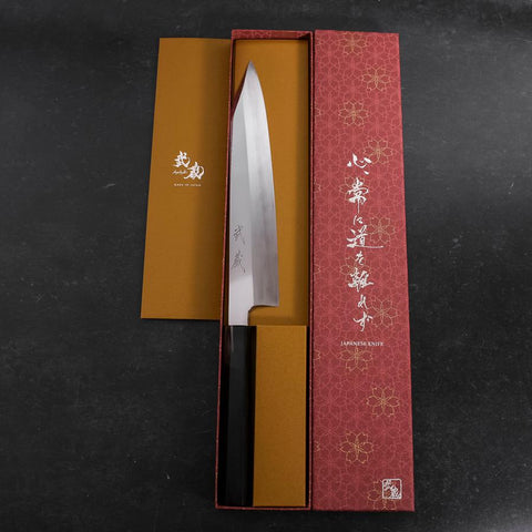 Kiritsuke Gyuto VG-10 Miroir Manche en Buffle et Ébène 240mm-[Musashi]-[Couteaux de cuisine japonais]