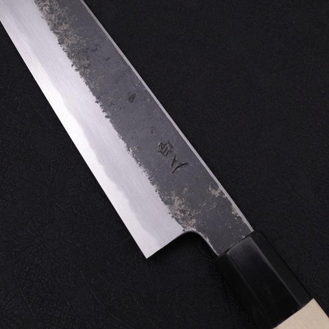 Kiritsuke Gyuto White Steel #2 Kurouchi Manche en Buffle et Magnolia 200mm-[Musashi]-[Couteaux de cuisine japonais]