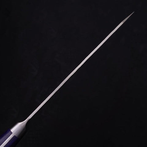 Kiritsuke Petty Acier Bleu #2 Revêtement Inox Nashiji Manche Occidental Violet 135mm-[Musashi]-[Couteaux de cuisine japonais]