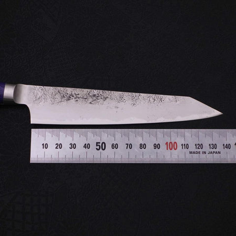 Kiritsuke Petty Acier Bleu #2 Revêtement Inox Nashiji Manche Occidental Violet 135mm-[Musashi]-[Couteaux de cuisine japonais]