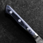 Kiritsuke Petty Blue Steel #2 Nashiji Revêtement inox Manche Occidental Bleu Sombre 140mm-[Musashi]-[Couteaux de cuisine japonais]