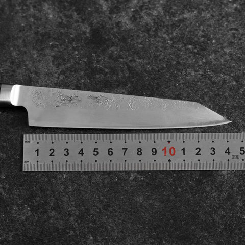 Kiritsuke Petty Blue Steel #2 Nashiji Revêtement inox Manche Occidental Bleu Sombre 140mm-[Musashi]-[Couteaux de cuisine japonais]