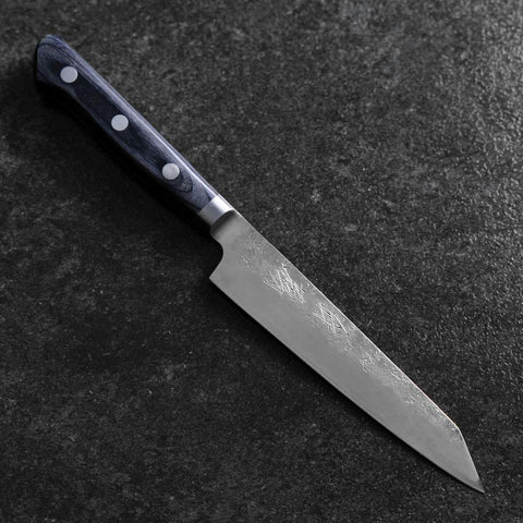 Kiritsuke Petty Blue Steel #2 Nashiji Revêtement inox Manche Occidental Bleu Sombre 140mm-[Musashi]-[Couteaux de cuisine japonais]