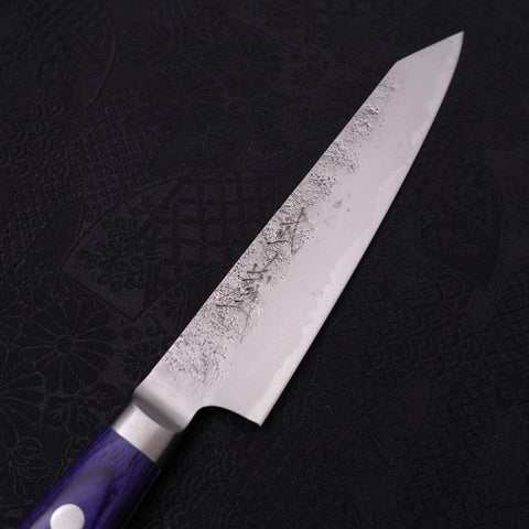 Kiritsuke Petty Blue Steel #2 Nashiji Stainless Clad Blue Western Handle 140mm (5.5”)-[Musashi]-[Couteaux de cuisine japonais]