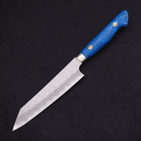 Kiritsuke Petty SG-2 Tsuchime Manche en Turquoise Bleu 150mm-[Musashi]-[Couteaux de cuisine japonais]
