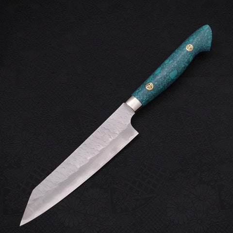 Kiritsuke Petty SG-2 Tsuchime Manche en Turquoise Vert 150mm-[Musashi]-[Couteaux de cuisine japonais]