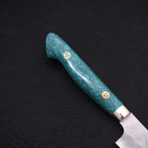 Kiritsuke Petty SG-2 Tsuchime Manche en Turquoise Vert 150mm-[Musashi]-[Couteaux de cuisine japonais]
