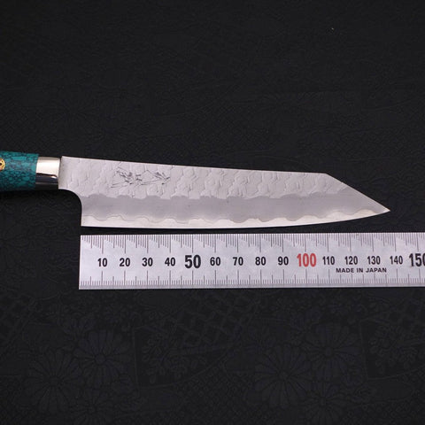 Kiritsuke Petty SG-2 Tsuchime Manche en Turquoise Vert 150mm-[Musashi]-[Couteaux de cuisine japonais]