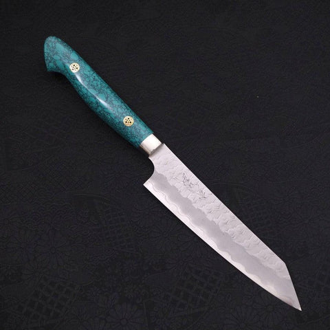 Kiritsuke Petty SG-2 Tsuchime Manche en Turquoise Vert 150mm-[Musashi]-[Couteaux de cuisine japonais]