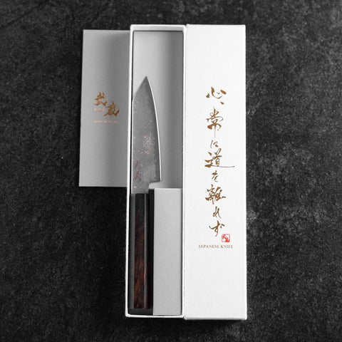 Kiritsuke Petty SLD Damas Noir Manche en Ébène 110mm-[Musashi]-[Couteaux de cuisine japonais]