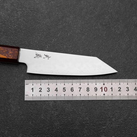 Kiritsuke Petty SLD Mirror Red Yamanaka-Urushi Handle 125mm (4.9”)-[Musashi]-[Couteaux de cuisine japonais]