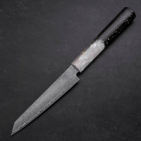Kiritsuke Petty VG-10 Damas Manche Océan Blanc Noir et Or 130mm-[Musashi]-[Couteaux de cuisine japonais]