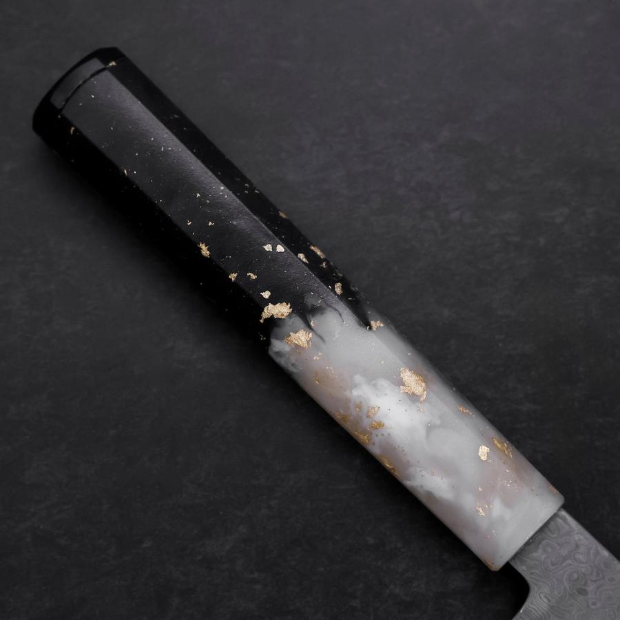 Kiritsuke Petty VG-10 Damas Manche Océan Blanc Noir et Or 130mm-[Musashi]-[Couteaux de cuisine japonais]