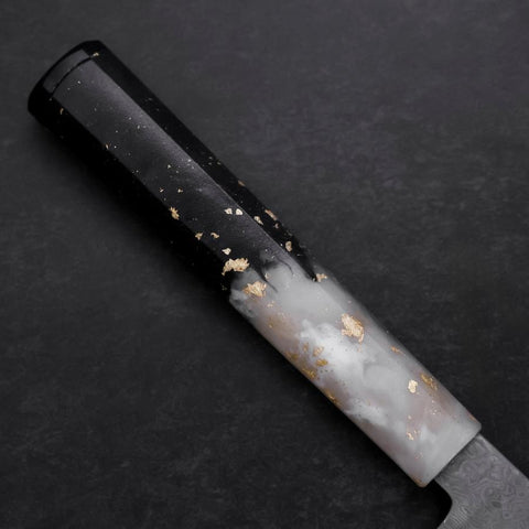 Kiritsuke Petty VG-10 Damas Manche Océan Blanc Noir et Or 130mm-[Musashi]-[Couteaux de cuisine japonais]