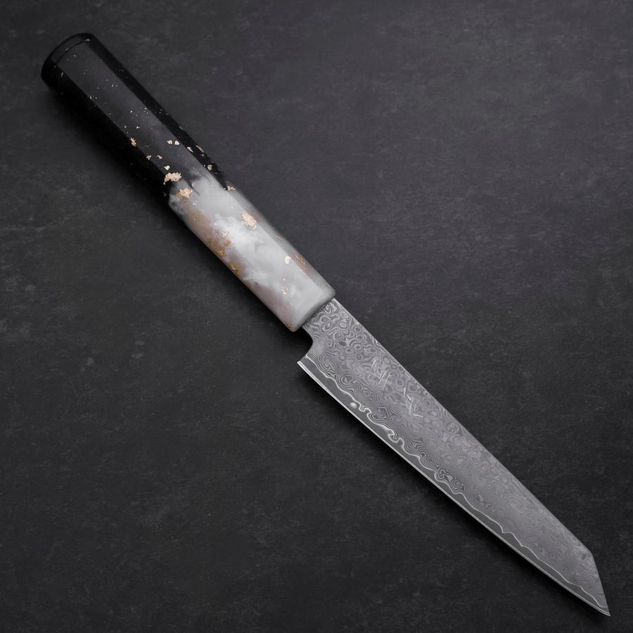 Kiritsuke Petty VG-10 Damas Manche Océan Blanc Noir et Or 130mm-[Musashi]-[Couteaux de cuisine japonais]