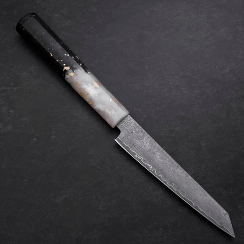 Kiritsuke Petty VG-10 Damas Manche Océan Blanc Noir et Or 130mm-[Musashi]-[Couteaux de cuisine japonais]