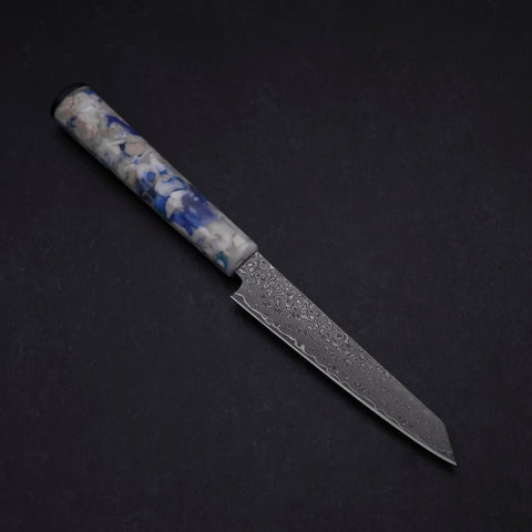 Kiritsuke Petty VG-10 Damas Manche Océan Mélange Bleu-Blanc 130mm-[Musashi]-[Couteaux de cuisine japonais]