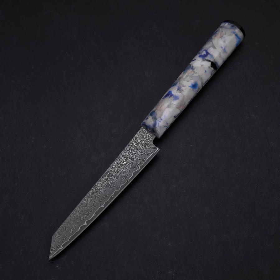 Kiritsuke Petty VG-10 Damas Manche Océan Mélange Bleu et Blanc 130mm-[Musashi]-[Couteaux de cuisine japonais]