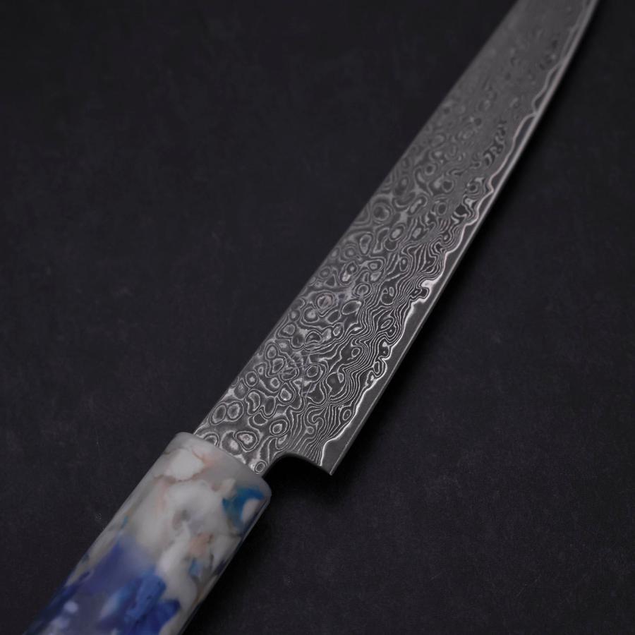 Kiritsuke Petty VG-10 Damas Manche Océan Mélange Bleu et Blanc 130mm-[Musashi]-[Couteaux de cuisine japonais]