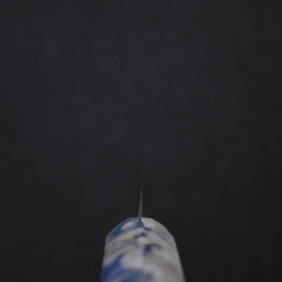 Kiritsuke Petty VG-10 Damas Manche Océan Mélange Bleu et Blanc 130mm-[Musashi]-[Couteaux de cuisine japonais]