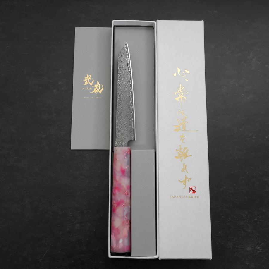 Kiritsuke Petty VG-10 Damas Manche Océan Rose Sakura et Or 130mm-[Musashi]-[Couteaux de cuisine japonais]