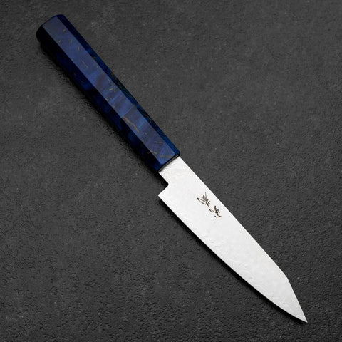 Kiritsuke Petty VG-10 Damas Manche en Bois de Bouleau Bleu 120mm-[Musashi]-[Couteaux de cuisine japonais]