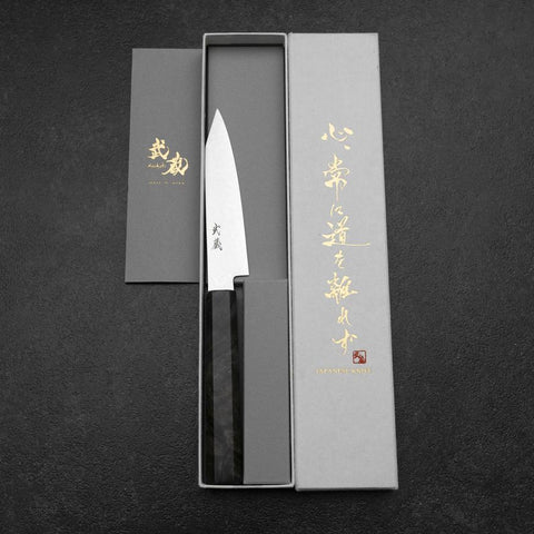 Kiritsuke Petty VG-10 Damas Manche en Bois de Bouleau Gris 120mm-[Musashi]-[Couteaux de cuisine japonais]