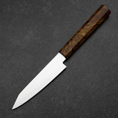 Kiritsuke Petty VG-10 Damas Manche en Bois de Bouleau Jaune Brun 120mm-[Musashi]-[Couteaux de cuisine japonais]