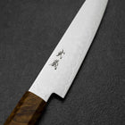 Kiritsuke Petty VG-10 Damas Manche en Bois de Bouleau Jaune Brun 120mm-[Musashi]-[Couteaux de cuisine japonais]